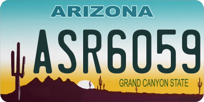 AZ license plate ASR6059