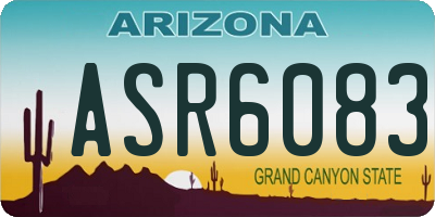 AZ license plate ASR6083