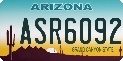 AZ license plate ASR6092