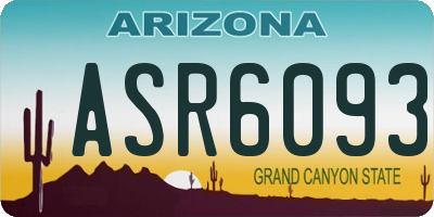 AZ license plate ASR6093