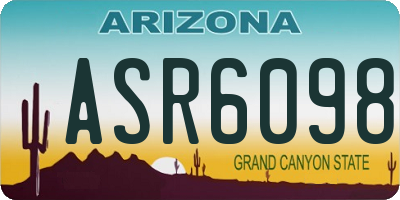 AZ license plate ASR6098