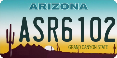 AZ license plate ASR6102