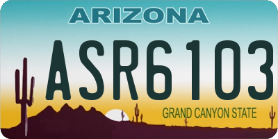AZ license plate ASR6103