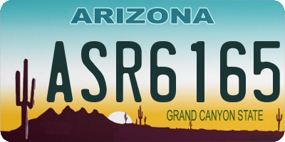 AZ license plate ASR6165