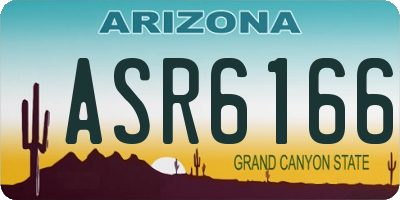 AZ license plate ASR6166
