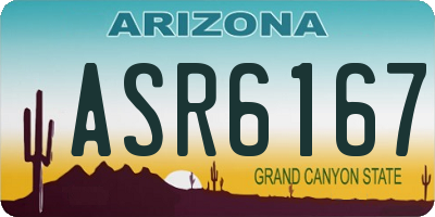 AZ license plate ASR6167