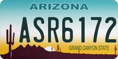 AZ license plate ASR6172