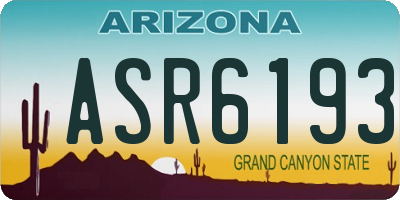 AZ license plate ASR6193
