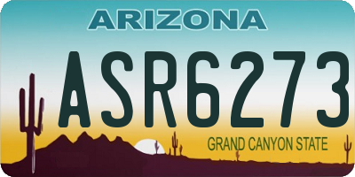 AZ license plate ASR6273