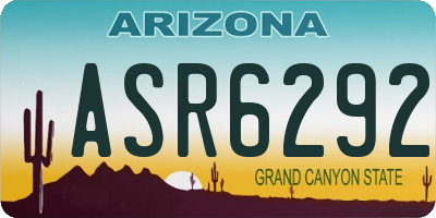 AZ license plate ASR6292