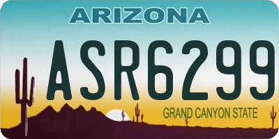 AZ license plate ASR6299