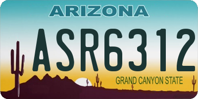 AZ license plate ASR6312