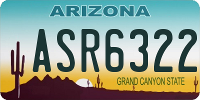 AZ license plate ASR6322