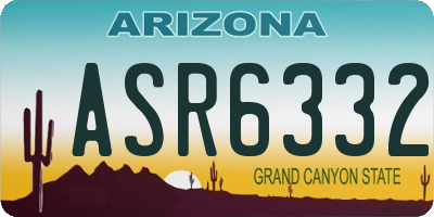 AZ license plate ASR6332