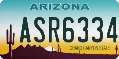 AZ license plate ASR6334