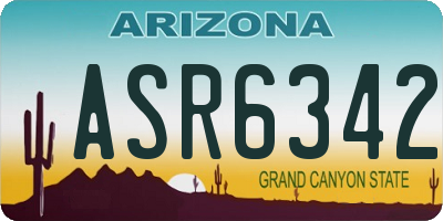 AZ license plate ASR6342
