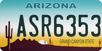 AZ license plate ASR6353