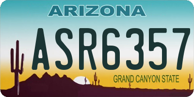 AZ license plate ASR6357