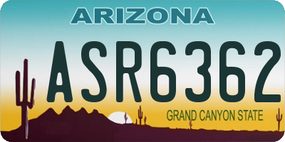 AZ license plate ASR6362