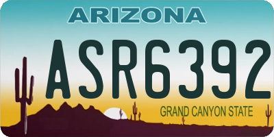 AZ license plate ASR6392