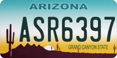 AZ license plate ASR6397