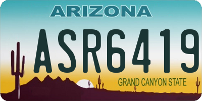 AZ license plate ASR6419