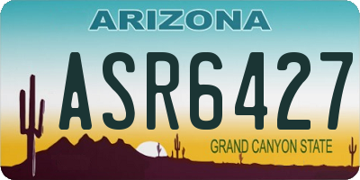 AZ license plate ASR6427