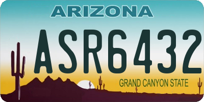 AZ license plate ASR6432