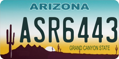 AZ license plate ASR6443