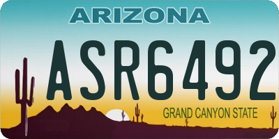 AZ license plate ASR6492
