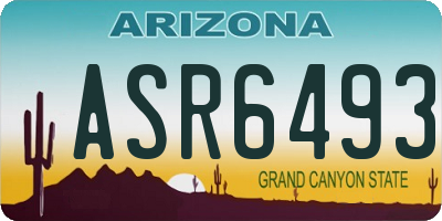 AZ license plate ASR6493