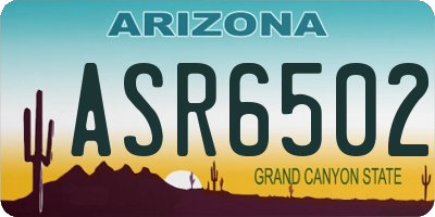 AZ license plate ASR6502