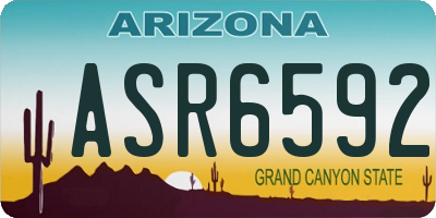 AZ license plate ASR6592