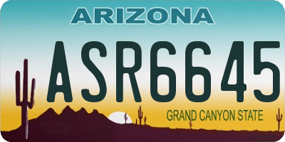 AZ license plate ASR6645