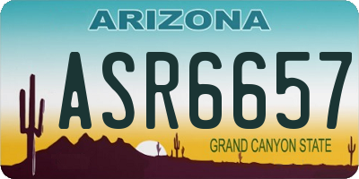 AZ license plate ASR6657
