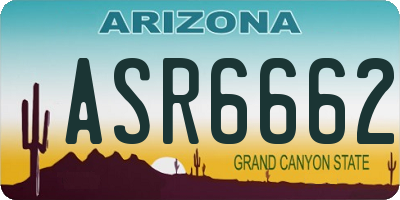 AZ license plate ASR6662