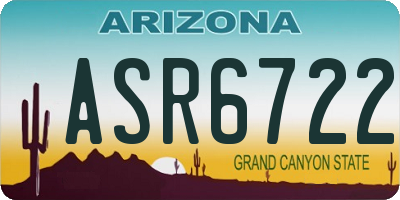 AZ license plate ASR6722