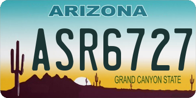 AZ license plate ASR6727