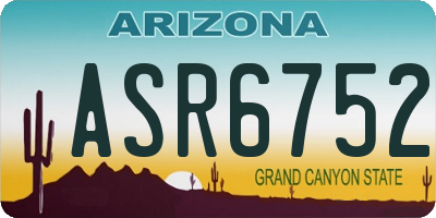 AZ license plate ASR6752