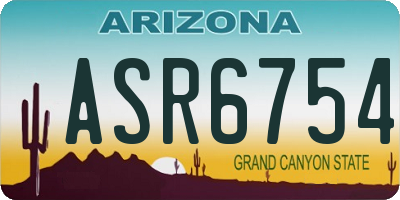 AZ license plate ASR6754