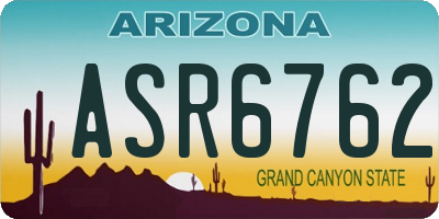 AZ license plate ASR6762