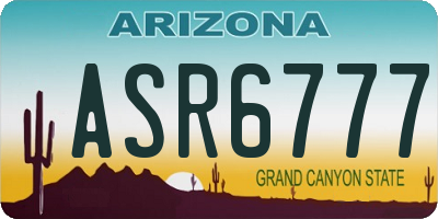 AZ license plate ASR6777