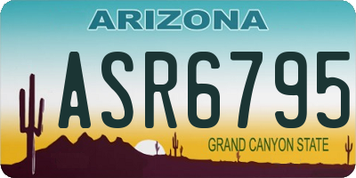 AZ license plate ASR6795