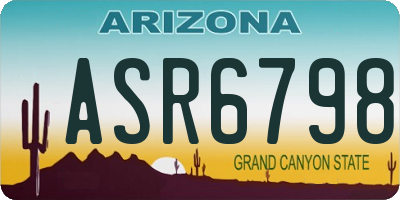 AZ license plate ASR6798