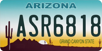 AZ license plate ASR6818