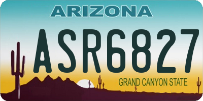 AZ license plate ASR6827