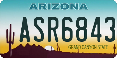 AZ license plate ASR6843
