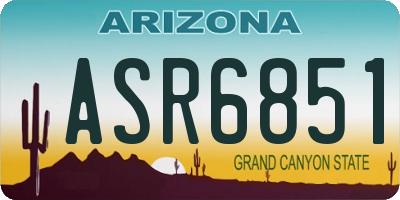 AZ license plate ASR6851