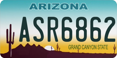 AZ license plate ASR6862