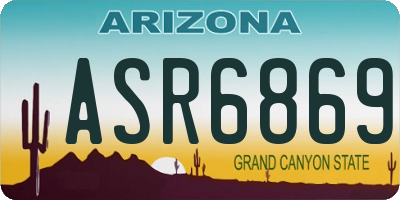 AZ license plate ASR6869